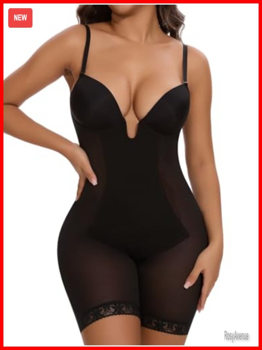 Backless Strapless Shapewear Bodysuit Bra U Plunge Tummy Control Full Body